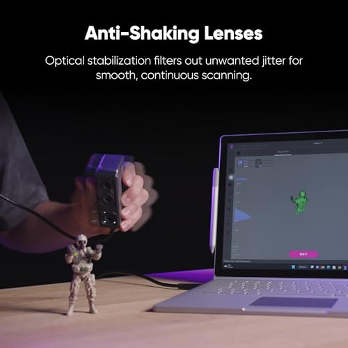 3dmakerpro seal lite handheld 3d scanner for 3d printer 002mm high detailed precision 10fps scanning lightning-fast speed with anti-shake lenses 3d model scanner for windowsmacos standard
