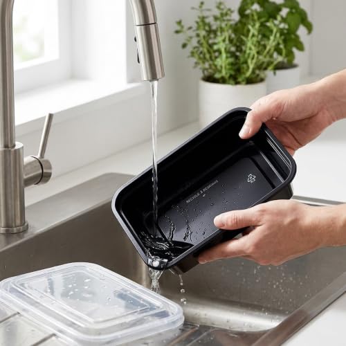 Image of canfinity Premium 750 ml Reusable Food Storage Container with | Lid Pack of 10 Rectangle Plastic Meal Prep & Packing Boxes | Fridge & Microwave Safe | Kitchen Storage Container