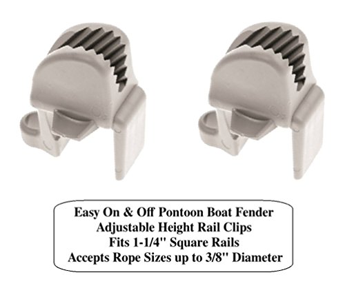 Easy On & Off Pontoon Boat Fender Adjustable Height Rail Clips