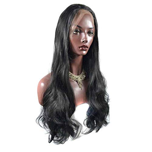 Perruque cheveux longs bouclés résistant aux frisottis dentelle front