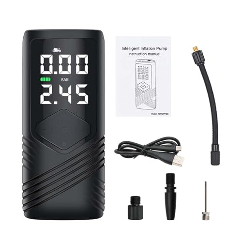 Compresor de aire portátil de 150 PSI y 5000 mAh, pantalla digital portátil para coche, bicicleta y motocicletas, inflador de neumáticos de coche, compresor de aire portátil