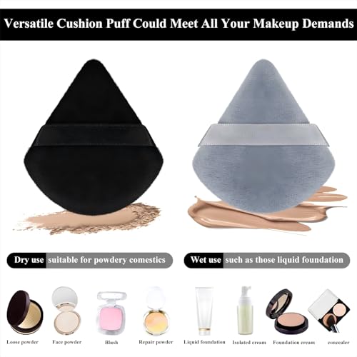 image for Maitys 12 Pieces Powder Puff Triangle Face Makeup Cosmetic for Loose P