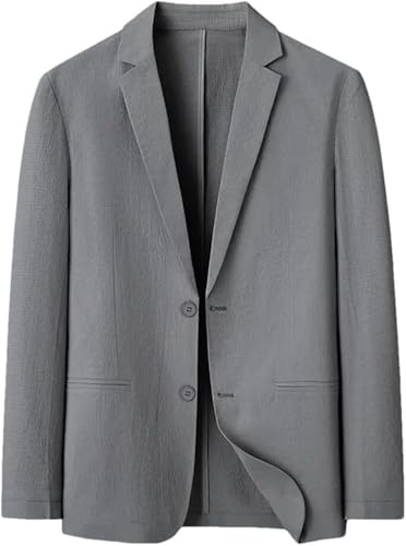 Men's Loose Fit Lightweight Jacket Business Casual Work Suit Coat Comfortable Wedding Solid Color