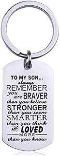 Son Gifts Keyring, Inspirational Son Gifts Keyring from Mum Dad Personalised Son Birthday Keyring Gift for Son Birthday Graduation Christmas Gifts