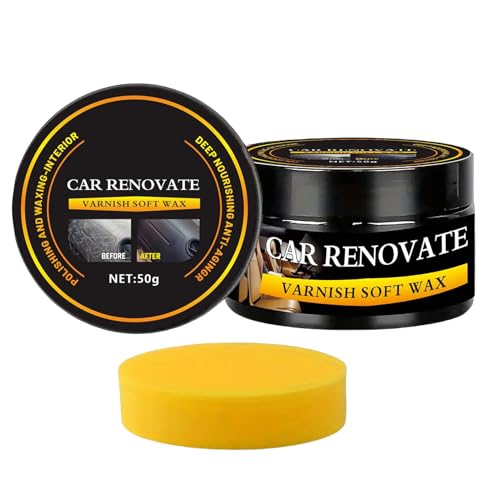 Cera de pasta para coches: fórmula avanzada de cera para coche, acabado brillante, protección de pintura duradera, fácil de usar, resistente a los rayos UV, repelente al agua