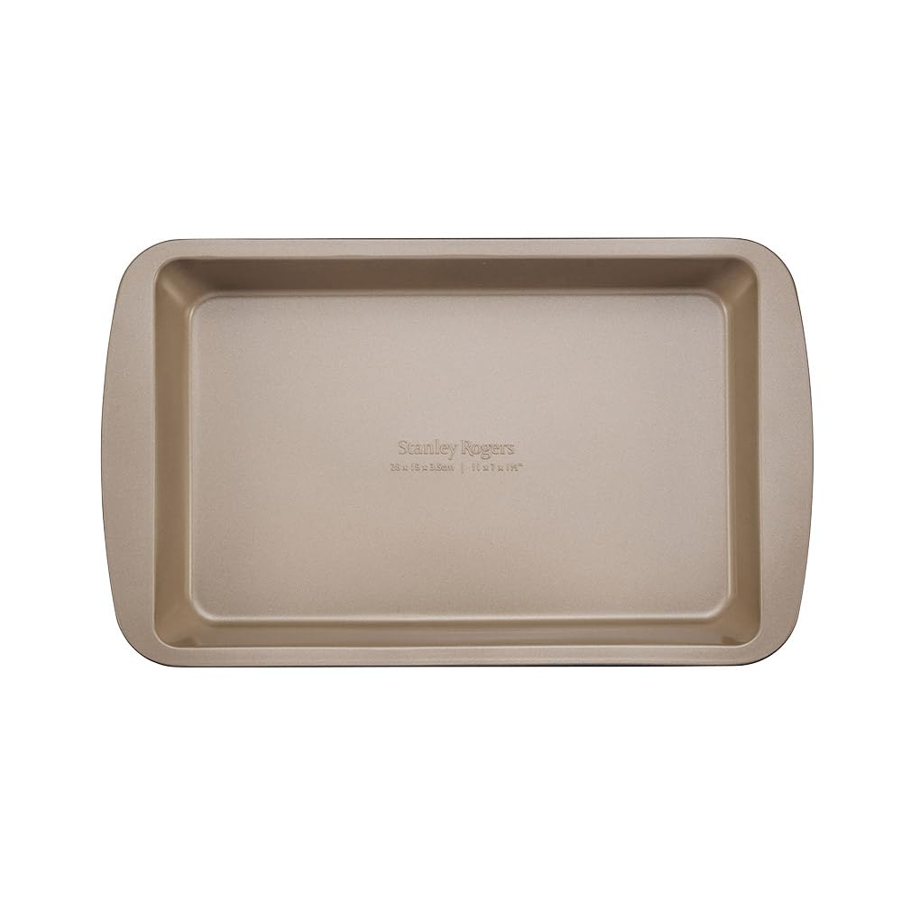 Stanley Rogers Ceramabake Moule à gâteau rectangulaire en céramique anti-adhésif sans PFAS, PTFE, PFOS, PFOA, cadmium et plomb, idéal pour four, brownies, tranches, route rocheuse, 28 x 18 x 3,5 cm