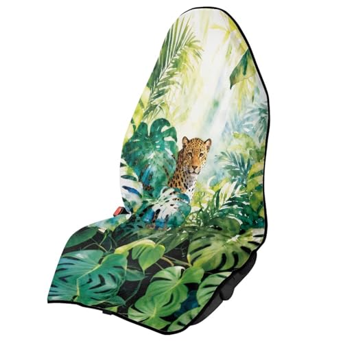Qeluxign Front Towel Car Seat Waterproof Wild Spotted Animal Seat
