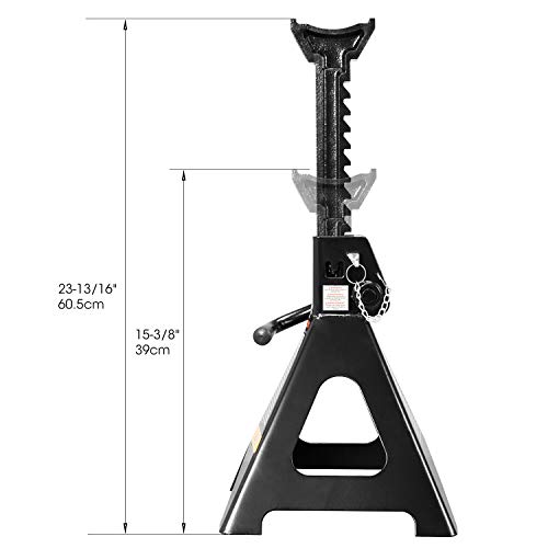 BIG RED AT46002ABR Torin Double Locking Steel Jack Stands, 2 Pack, 6 Ton (12,000 lb), Black