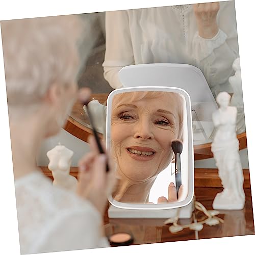 Espejo maquillaje plegable con 3 LED blanco portátil miniatura 5