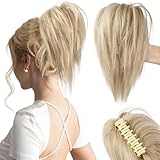 [Sieht aus und fühlt sich echt an]: Hergestellt aus super weichen synthetischen Seidenfasern sieht das Haarknoten-Haarteil aus und fühlt sich an wie dein eigenes Haar. Mit so vielen Farboptionen und extrem authentischen Farben findest du in Sekundenschnelle die perfekte Mischung für dein Haar.