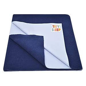 TIDY SLEEP Waterproof Plastic Mattress Protection Sheet for Baby and Adult – Double Bed/King Size – 7.2 x 4.5 feet (220cm x 140cm) – Navy Blue