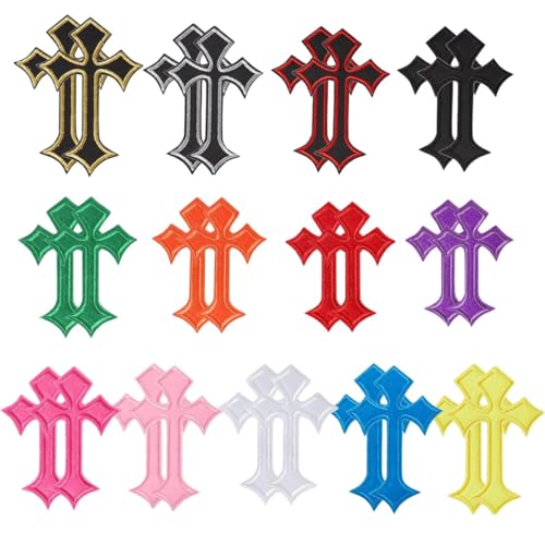 Cross Patches Iron on Cross Patch for Clothes Shoes Jeans Hats & More - Embroidery Applique for DIY Projects