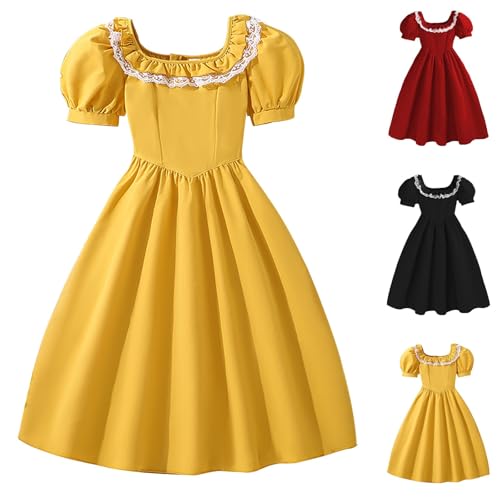 Girl's Puff Short Sleeve 1950s Party Dresses Square Neck A-line Dress Teen Girls Prom Birthday Formal Dresses2