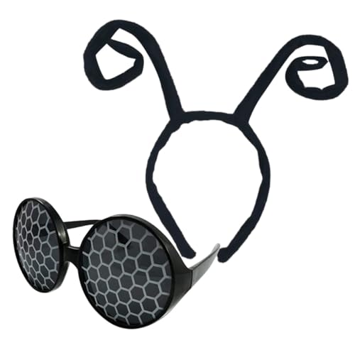 SUPVOX Diadema con Antenas de Insecto Negra para Niña, Set de Cosplay, Accesorios para Fiesta y Halloween, Ligera y Cómoda para Disfraces de Fiesta