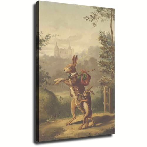 Bernard te Gempt Two hares with a knapsack, a castle