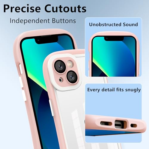Funda rosa para iPhone 15 Pro con anillo giratorio 360 6