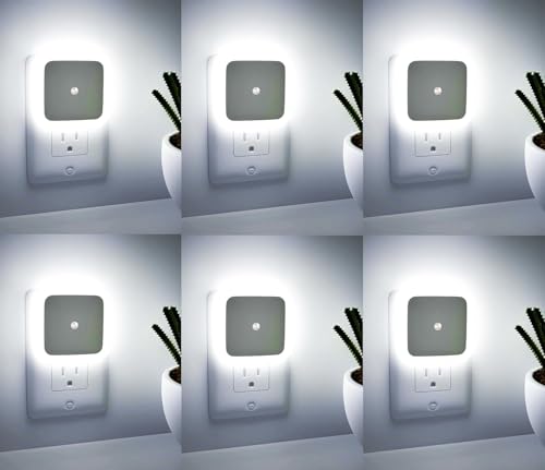 Image of DRIFTX Night Lamp Sensor Light for Bedroom Bed Side Home | Smart Automatic ON /Off Dim LED Lights | Energy Saving 0.5W Lamp | Long Life for Hallway, Stairs, Kitchen, Bathroom (6, White)