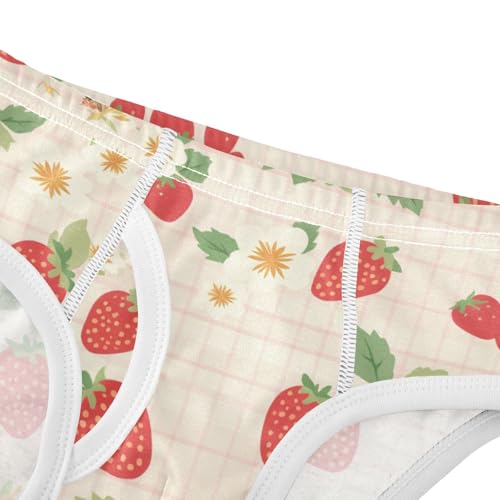 Strawberry Checkered Toddler Boys' Soft Kids Underwear Breathable Children Undies4