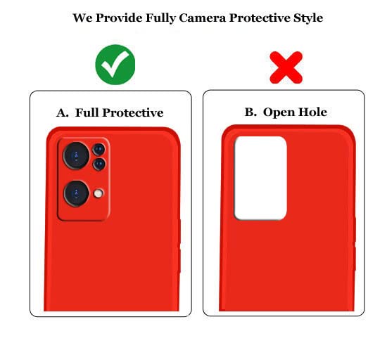 Image of A rtistque Liquid Silicone Matte Shockproof Flexible with Camera Protection Soft Back Cover Case for Oppo Reno 7 Pro 5G - Red