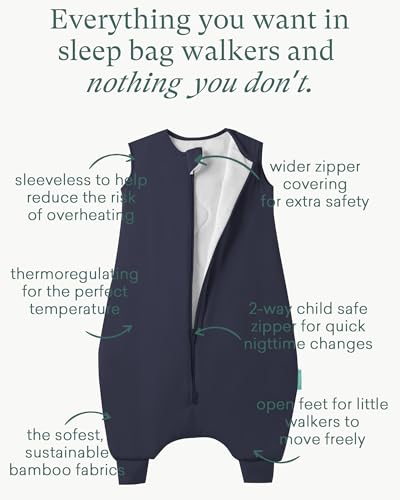Image of PurComfy Supersoft Toddler Sleep Sack with Feet 1.0 TOG Premium Bamboo Viscose Sleep Bag Walker with Legs 12-18-24-2t-4t-5t