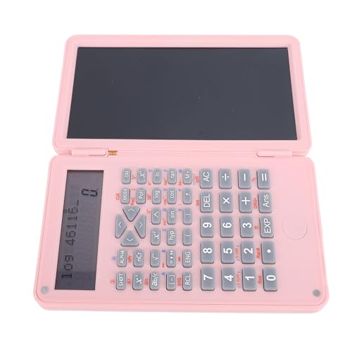 Sxhlseller Calculadora Científica con Bloc de Notas Liviano con Pantalla de 2 Líneas para el Hogar, Oficina, Escuela, Negocios, Material ABS, Batería CR2025 Incluida (Pink)