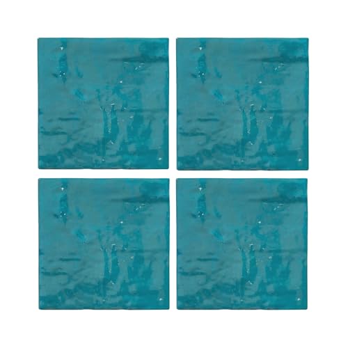 Tenedos 5x5 Glossy Ocean Blue Zellige Look Ceramic Wall Tile