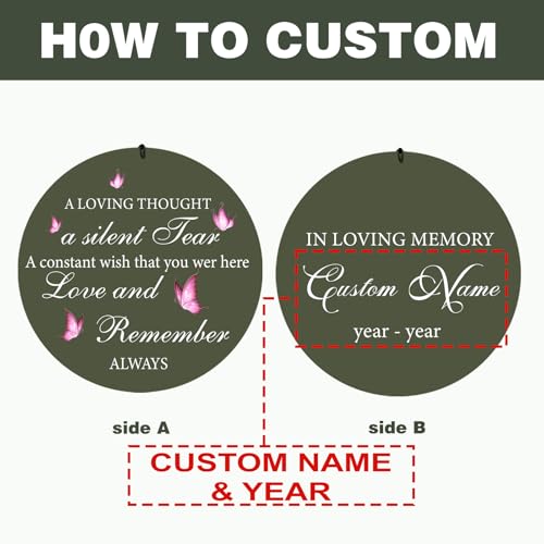 Image of Personalized Memorial Wind Chimes for Outside, Sympathy Gifts Wind Chime for Loss of Loved One, Beautiful Decor with Deep Tone, Ideal for Funeral, Remembrance & Bereavement, Produced in Texas