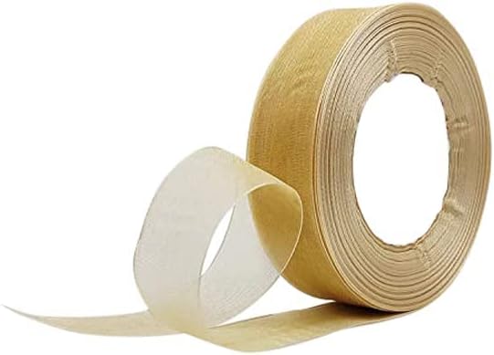 UKIYO | Organza Ribbon(15+ Color Variations Inside) (L-35 Meters,W-1 Inch) | Ribbon for Gift Wrapping,Gift Bows Making, Decoration,Bags Handle (Pack of 4, Light Gold)