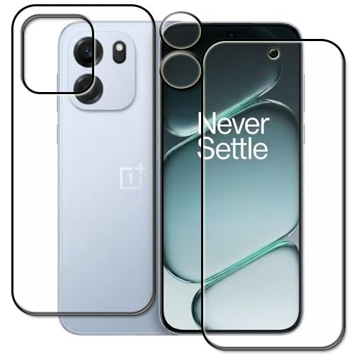 Image of Front And Back & Camera Lens Tempered Glass Screen Protector Compatible for OnePlus Nord CE 6 5G with Edge to Edge Coverage and Easy Installation kit.