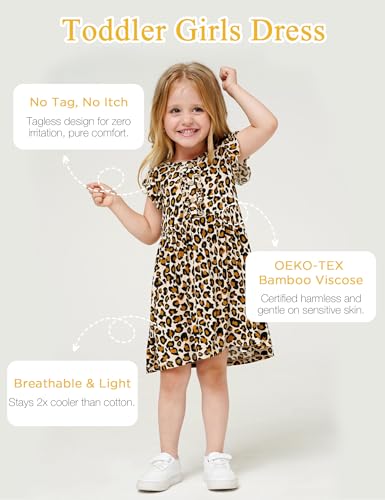 Bamboo Viscose Toddler Girl Dresses Ruffle Sleeveless Kids Soft Summer Sundress2