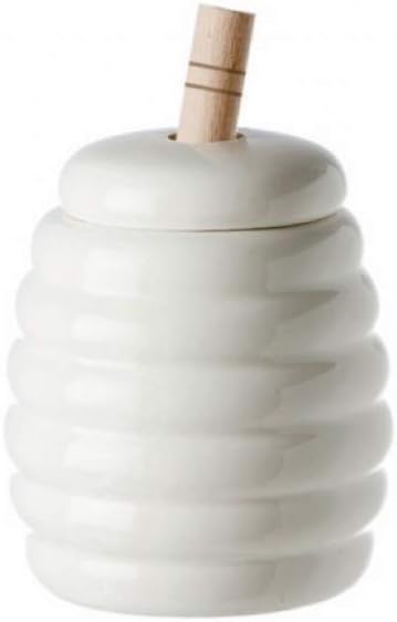 la Porcellana P001101301 Menage Honey Bowl with Dipper Gift Box, Porcelain, White, 9 x 9 x 11 cm