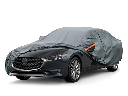 Image of GUNHYI Premium Car Cover Custom Fit Mazda 3 Sedan (2003-2026), 16 Layers Heavy Duty Car Cover Waterproof All Weather with Zipper Door for Sun Rain Snow Dust Uv Protection