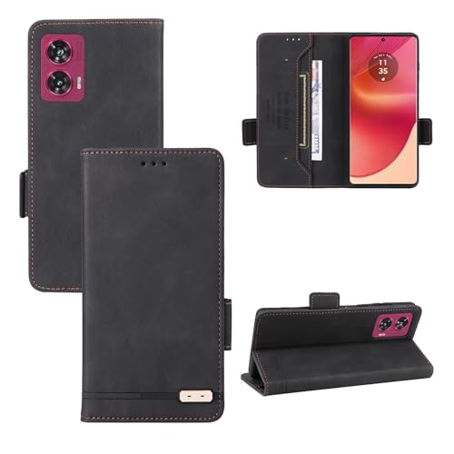 Étui portefeuille Motorola Edge 50 Fusion rabat noir protection antichoc