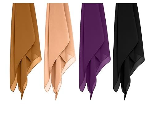 Image of Premium Georgette Hijab for Girls & Women | Lightweight and Breathable | Combo Pack of 4 | 180 cm x 70 cm