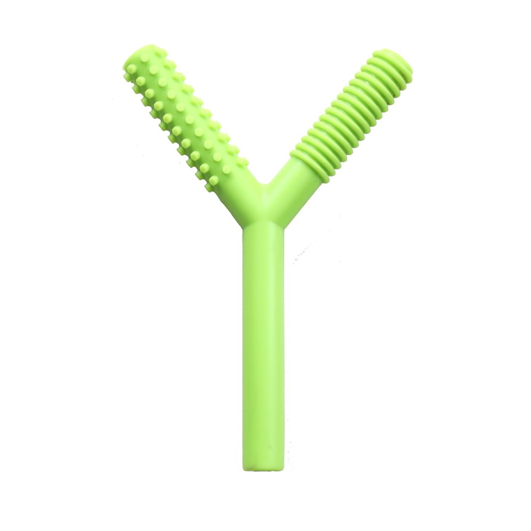 Abley's Sensory Chew Tube, Y-Shaped Textured Oral Motor Aid, Non-Toxic, Speech Development Tool Develop Baby's Biting Skills Safely (Green)-image-23