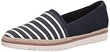 Clarks Women's Serena Paige Loafer Flat, Navy Textile/Suede Combi, 9