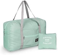 Credex Travel Foldable Nylon Duffle Tote Bag Portable Waterproof Handbag Folding Sport Weekend Shopping Luggage Bag, Flight-Airlines Packing Bag, Gym Sports Bag for Women Girl (Green)