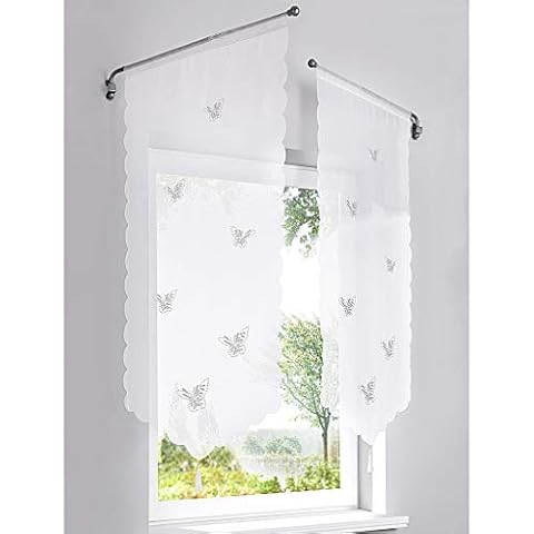 SIMPVALE Cortina Visillos Mariposas Cocina Balcón Habitación Dormitorio Cover