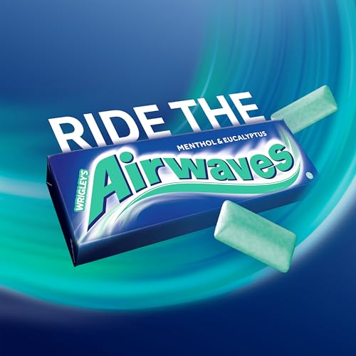 Airwaves Kaugummi Zuckerfrei, Menthol Eukalyptus Gum, 30 x 10 Dragees, Großpackung Chewing Gum, Mit Natürlichem Menthol, Kaugummi ohne Zucker mit Minz Frische (300 Dragees)
