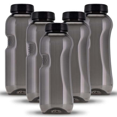 Kavodrink Tritan - 5 bottiglie d'acqua da 0,5 l, colore nero, senza BPA, 500 ml
