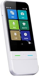 KGFDSGDS Traductor en Tiempo Real de Voz AI 138 Idiomas múltiples en línea Grabación de Voz Pantalla táctil Grande de 3,1 Pulgadas Conversión de Aprendizaje T11 (Color: Blanco) Hola