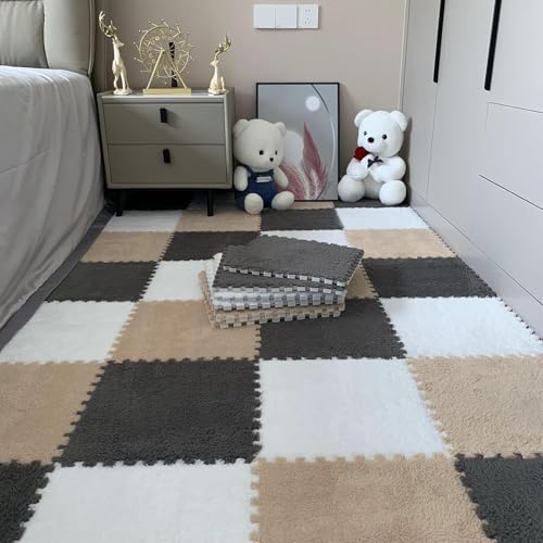 MekUk 30 �t�H�[���C���^�[���b�L���O�^�C���A�X�N�G�A�p�C���J�[�y�b�g�A�m���X���b�v�p�b�`���[�N�A�C���^�[���b�L���O(Gray+Light Brown+White)