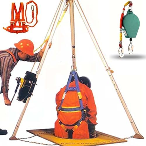Emergency Tripod Rescue Kit1200/1 Fall Protection Tripod with Fire Safety Features Hoisting Device for Safe Elevation & Efficient Rescue Operations