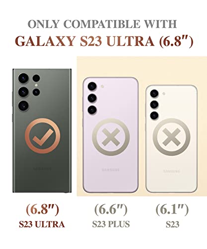 Image of GVIEWIN for Samsung Galaxy S23 Ultra Case, [Slide Camera Cover & Built-in Screen Protector] [2 Front Frames] Shockproof Military Grade Protective Marble Phone Case for S23 Ultra 6.8 inch (Desert Dream)