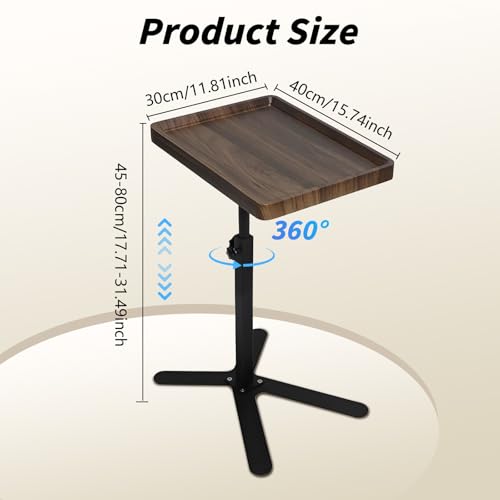 Table d'appoint réglable et pivotante à 360° pour optimiser l'espace près de votre canapé - 3