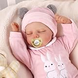 JIZHI Lifelike Reborn Baby Dolls Girl- 17-Inch Poseable Realistic-Newborn Baby Dolls Full Vinyl Body Anatomically Correct Real Life Baby Dolls with Feeding Kit Gift Box for Kids Age 3+