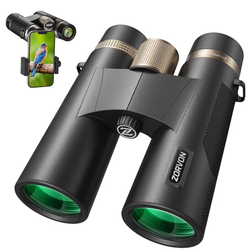 10x42 HD Binoculars for Adults, High Powered Binoculars with BAK4 Prism and Low Light Vision, Waterproof Binoculars with Large Eyepiece for Bird Watching, Hunting, Wildlife Viewing, Hiking, Travel