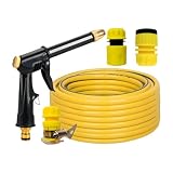 a Presión de Agua,con Boquillas 360° Giratorias Estanca Portátil,Kit de Limpieza para Coche, Suelos, Ventanas, Canalones, Patios y Jardines - para Riego de Plantas, Flores y Baño de Mascotas