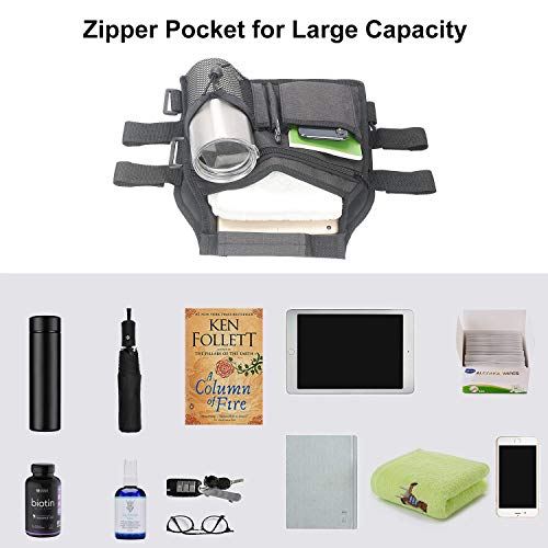 Side Walker Bags,Walker Organizer Pounch For Rollator And Folding Walkers,Walker Side Accessories For Elderly, Seniors, Handicap, Disabled (Double Sided) (Black) #TOP3