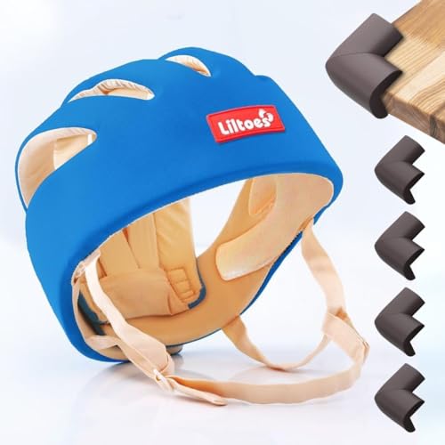 Image of Baby Safety Products Combo | LILTOES Baby Head Protector + Edge Guard for Safety of Kids 6M to 3 Years | Baby Safety Helmet with Corner Guard Protection (Royal Blue+Corner)
